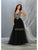 May Queen - MQ1737 Long Beaded V-Neck Bodice Tulle Dress Prom Dresses 4 / Black