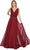 May Queen MQ1754B - Laced A-Line Evening Dress Evening Dresses 22 / Burgundy