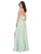 May Queen - MQ1755 Ruched Deep V-neck A-line Dress Prom Dresses