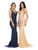 May Queen - MQ1758 Beaded Soutache Plunging V-Neck Gown Evening Dresses