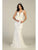 May Queen - MQ1758 Beaded Soutache Plunging V-Neck Gown Evening Dresses 6 / Ivory