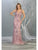 May Queen - MQ1758 Beaded Soutache Plunging V-Neck Gown Evening Dresses 6 / Mauve