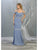 May Queen - MQ1765 Embellished Off-Shoulder Sheath Dress Prom Dresses 4 / Dusty-Blue