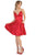 May Queen - MQ1770 Sleeveless V Neck High Waist A-Line Cocktail dress Cocktail Dresses 2 / Red