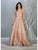 May Queen - MQ1771 Glitter Embellished Plunging Sweetheart Dress Prom Dresses 4 / Rosegold
