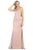 May Queen - MQ1779 Embellished V-neck Trumpet Dress Evening Dresses 4 / Taupe