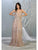 May Queen - MQ1780 Lace Up Tie Glitter A-Line Dress Evening Dresses 2 / Coffee