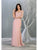 May Queen - MQ1783 Quarter Sleeve Lace Appliqued Trumpet Dress Evening Dresses M / Dusty Rose