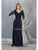 May Queen - MQ1783 Quarter Sleeve Lace Appliqued Trumpet Dress Evening Dresses M / Navy
