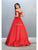 May Queen - MQ1784 Jewel-Trimmed Off Shoulder A-Line Dress Prom Dresses