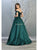 May Queen - MQ1784 Jewel-Trimmed Off Shoulder A-Line Dress Prom Dresses