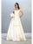 May Queen - MQ1784 Jewel-Trimmed Off Shoulder A-Line Dress Prom Dresses 4 / Ivory