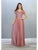 May Queen - MQ1794 Appliqued Short Sleeve Bodice Glitter Long Dress Evening Dresses M / Mauve