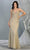 May Queen - MQ1796 Lace Applique-Ornate Trumpet Dress Evening Dresses 4 / Champagne/Gold