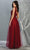 May Queen - MQ1799 Embroidered V-neck A-line Dress Evening Dresses