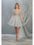 May Queen - MQ1800 Embellished Deep V-neck A-line Dress Homecoming Dresses 4 / Silver