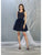 May Queen - MQ1803 Illusion Sweetheart Neckline Glitter Tulle Dress Homecoming Dresses 2 / Navy