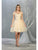 May Queen - MQ1809 Short Appliqued Off Shoulder Tulle Dress Homecoming Dresses 4 / Champagne