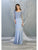 May Queen - MQ1811 Appliqued Quarter Sleeve Scoop Bodice Dress Mother of the Bride Dresses M / Perry Blue