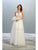 May Queen - MQ1812 Beaded Plunging V-Neck A-Line Dress Prom Dresses 4 / Ivory