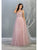 May Queen - MQ1812 Beaded Plunging V-Neck A-Line Dress Prom Dresses 4 / Mauve