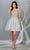 May Queen - MQ1813 Beaded Illusion Bodice A-Line Dress Cocktail Dresses 2 / Silver