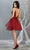 May Queen - MQ1816 Beaded Embellished Tiered Tulle Cocktail Dress Homecoming Dresses 2 / Burgundy