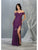 May Queen - MQ1825 Off-Shoulder Ruched Sheath Dress Evening Dresses 4 / Eggplant