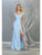 May Queen - MQ1825 Off-Shoulder Ruched Sheath Dress Evening Dresses 4 / Perry Blue