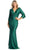 May Queen MQ1831B - Long Sleeve V Neck Evening Dress Evening Dresses 22 / Huntergreen