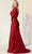 May Queen MQ1833 - Plunging Trumpet Evening Dress Special Occasion Dress In Red