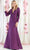 May Queen MQ1833 - Plunging Trumpet Evening Dress Special Occasion Dress 4 / Eggplant