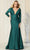 May Queen MQ1833 - Plunging Trumpet Evening Dress Special Occasion Dress 4 / Hunter Green