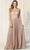 May Queen MQ1836 - Accordion Pleated Skirt Formal Gown Evening Dresses 6 / Rosegold