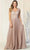 May Queen MQ1836B - Accordion Pleated Skirt Formal Gown Evening Dresses 22 / Rosegold