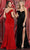May Queen MQ1839 - Plunging Sweetheart Glitter Evening Gown Prom Dresses 4 / Red