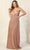 May Queen MQ1841 - Surplice Bodice Stretch Glittered Formal Gown Special Occasion Dress 4 / Rosegold