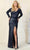 May Queen MQ1843 - Fully Sequined Long Sleeved Prom Dress Special Occasion Dress