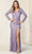 May Queen MQ1843 - Fully Sequined Long Sleeved Prom Dress Special Occasion Dress 4 / Lilac