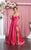 May Queen MQ1846 - Strapless High Slit Prom Dress Special Occasion Dress 4 / Fuchsia