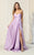 May Queen MQ1846 - Strapless High Slit Prom Dress Special Occasion Dress 4 / Lilac
