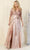 May Queen MQ1852 - Quarter Sleeve Sequined Long Dress Evening Dress
