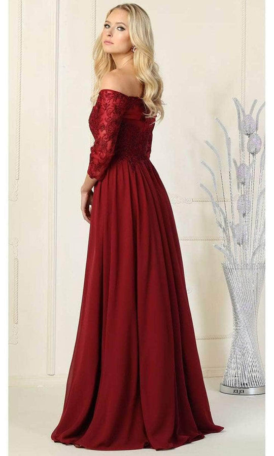 May Queen MQ1853 - Laced Off-Shoulder Dress