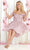 May Queen MQ1854 - Floral Applique Cocktail Dress In Pink