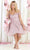 May Queen MQ1854 - Floral Applique Cocktail Dress In Pink