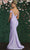 May Queen MQ1855 - Draped Trumpet Dress with Slit Special Occasion Dress