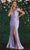 May Queen MQ1855 - Draped Trumpet Dress with Slit Special Occasion Dress 4 / Lilac