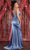 May Queen MQ1856 - Shiny Satin Shirred Bodice Evening Gown Special Occasion Dress