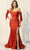 May Queen MQ1858B - Off Shoulder Evening Gown Prom Dresses 22 / Rust