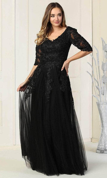 v neck evening dress with sleeves Dark Green Prom Dresses V-Neck Puffy Sleeves A-Line Evening